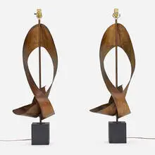 Harry Balmer, Table lamps, pair, c. 1965, painted steel, enameled aluminum
