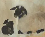 Mary Newcomb, 'Ewe with two lambs'