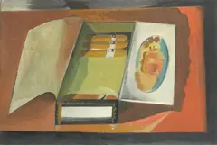 Cigar Box by Humphrey Jennings, oil on canvas board, sold Oct 2015