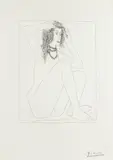 Pablo Picasso, Femme nue se couronnant de fleurs, from the Vollard Suite (Bloch 135; Baer 195), Etching, 1930, on Montval