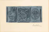 Madoura by Pablo Picasso, Linocut printed in black and blue, 1961, on wove, sold Oct 2015