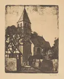 Emil Nolde, Paulikirche in Soest, 1906, Radierung und Tonätzung in Braun auf Velin