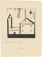 Lyonel Feininger, Kirche mit Stern, 1928, Holzschnitt auf Japanbütten