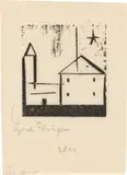 Kirche mit Stern by Lyonel Feininger, 1928, Holzschnitt auf Japanbütten, sold Aug 2020