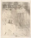 Umschlag zur Mappe „Elles by Henri de Toulouse-Lautrec, 1896, Lithografie in Graugrün auf Japanbütten, sold Dec 2022