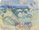 Brandung II by Eduard Bargheer, 1947, Aquarell über Bleistift auf Bütten, sold Jan 2021