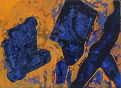 Ohne Titel by Michael Morgner, 1987, Mischtechnik auf Papier, auf Hartfaser aufgezogen, sold Nov 2019
