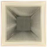 Ludwig Wilding, Probe-Objekt, 1968, Objekt mit Scheinbewegung: Objektkasten mit 2 Serigrafien auf Papier bzw. Acrylglas