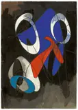 Theodor Werner, Ohne Titel, 1946, Tempera und Bleistift auf grauem Karton