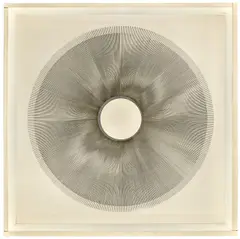 Probe-Objekt by Ludwig Wilding, 1968, Objekt mit Scheinbewegung: Objektkasten mit 2 Serigrafien auf Papier bzw. Acrylglas, sold Dec 2020