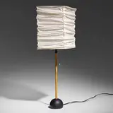 Akari light sculpture, model BB1-UF1-C by Isamu Noguchi, washi paper, bamboo, enameled cast iron, sold Jan 2024