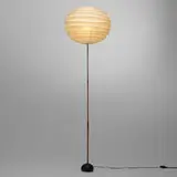 Akari light sculpture, model BB3-55D by Isamu Noguchi, washi paper, bamboo, enameled cast iron, sold Jan 2024