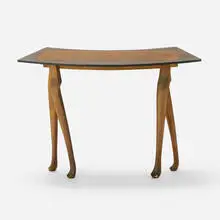 Queen Anne console by David Perry, 1988, copper, gold leaf on wood, sold Jan 2024