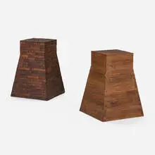 Mastaba occasional tables, set of two by David Perry, 1992, walnut, sold Jan 2024