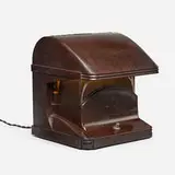 Polaroid desk lamp, model 112 by Clarence Kennedy, 1938, Bakelite, plastic, aluminum, sold Jan 2024