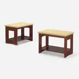 Paul Theodore Frankl, Occasional tables model 5026, pair, 1948, mahogany, lacquered cork