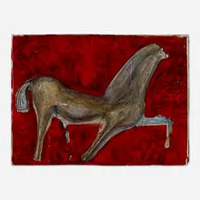 Untitled (panel) by Carlo Zauli, c. 1955, glazed earthenware, sold Jan 2024