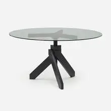 Vidun dining table by Vico Magistretti, 1987, lacquered wood, glass, sold Jan 2024