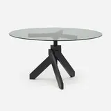 Vico Magistretti, Vidun dining table, 1987, lacquered wood, glass