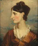 19th Century English School, Portrait of a woman in profile, oil on board