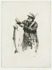 Norman Wilkinson, The Ghillie, dry point etching