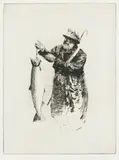 Norman Wilkinson, The Ghillie, dry point etching