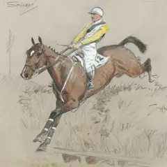 'Snaffles' Charlie Johnson Payne, 'Springer', Pencil, watercolour and bodycolour