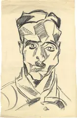 Carl Lohse, Porträt eines Mannes, Um 1920, Kohle auf Papier