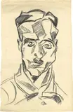 Carl Lohse, Porträt eines Mannes, Um 1920, Kohle auf Papier