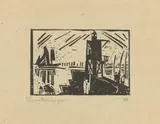 Leuchtbake by Lyonel Feininger, 1918, Holzschnitt auf Japan, sold Dec 2018