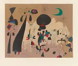 Femmes lune étoile by Joan Miró, 1963, Farblithografie auf Rives-Velin, sold Jul 2020