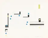 Marcelle Delphine Cahn, Ohne Titel, Um 1975, 3 Blatt: Tusche und Gouache über Bleistift und Collage, jew. auf Papier