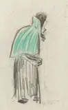 Bucklige Alte by Heinrich Zille, Farbkreide und Kohle auf Papier (Rückseite eines Briefbogens), sold Dec 2016