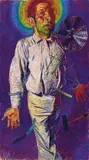 St. Kosmos by Johannes Grützke, 1986, Pastell auf Papier, sold Nov 2015