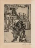 Conrad Felixmüller, Der alte Kohlenarbeiter, 1921, Radierung auf Papier