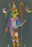 Der Bischof by Gerhard Altenbourg, 1949, Pastellkreide auf dunkelgrauem Papier aus einem Ringbuch, sold Nov 2015