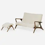 Contour love seat and bench by Vladimir Kagan, Vladimir Kagan Designs, Inc, sold Sep 2018
