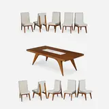 Dining table and set of ten chairs by Vladimir Kagan, Kagan-Dreyfuss, Inc, sold Sep 2018