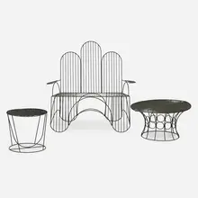 Bench and two tables by John Risley, sold Sep 2018