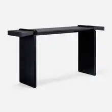 Dakota Jackson, Console, c. 2000, granite, lacquered wood, leather