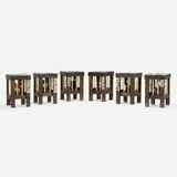 Thorsten Passfeld, Stools (from Play with the Big), set of six, 2006, acrylic, wood