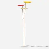 Stilnovo, Floor lamp, c. 1955, brass, enameled aluminum, marble