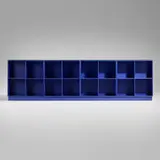 Custom bookcase for Tiina the Store by Peter J. Lassen, c. 2000, lacquered wood, glass, sold Jan 2024