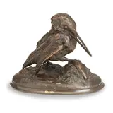 Kingfisher,  on an oval naturalistic base by Jules Moigniez, bronze, offered May 2015