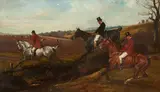 Huntsman taking a jump by John Alfred Wheeler of Bath, oil on canvas, sold May 2015