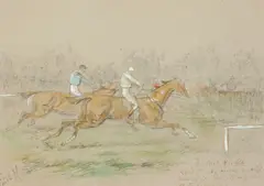 Lord Marky and The Last Hurdle, a pair by Finch Mason, watercolour, sold May 2015