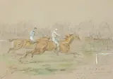 Finch Mason, Lord Marky and The Last Hurdle, a pair, watercolour