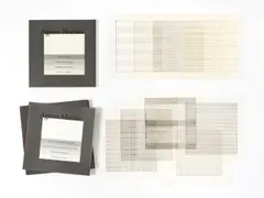 Agnes Martin, Agnes Martin - Paintings and Drawings 1974-1990, 1991, Orig.-Kartonmappe mit 10 Farblithografien, jeweils auf Pergamentpapier, Ausstellungskatalog und gebundener Broschüre