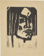 Frauenkopf III by Emil Nolde, 1912, Holzschnitt auf dünnem gelblichem Papier, sold May 2026