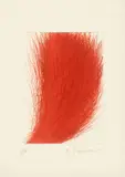 Arnulf Rainer, Ohne Titel, 1976, Kaltnadel in Rot auf Velin